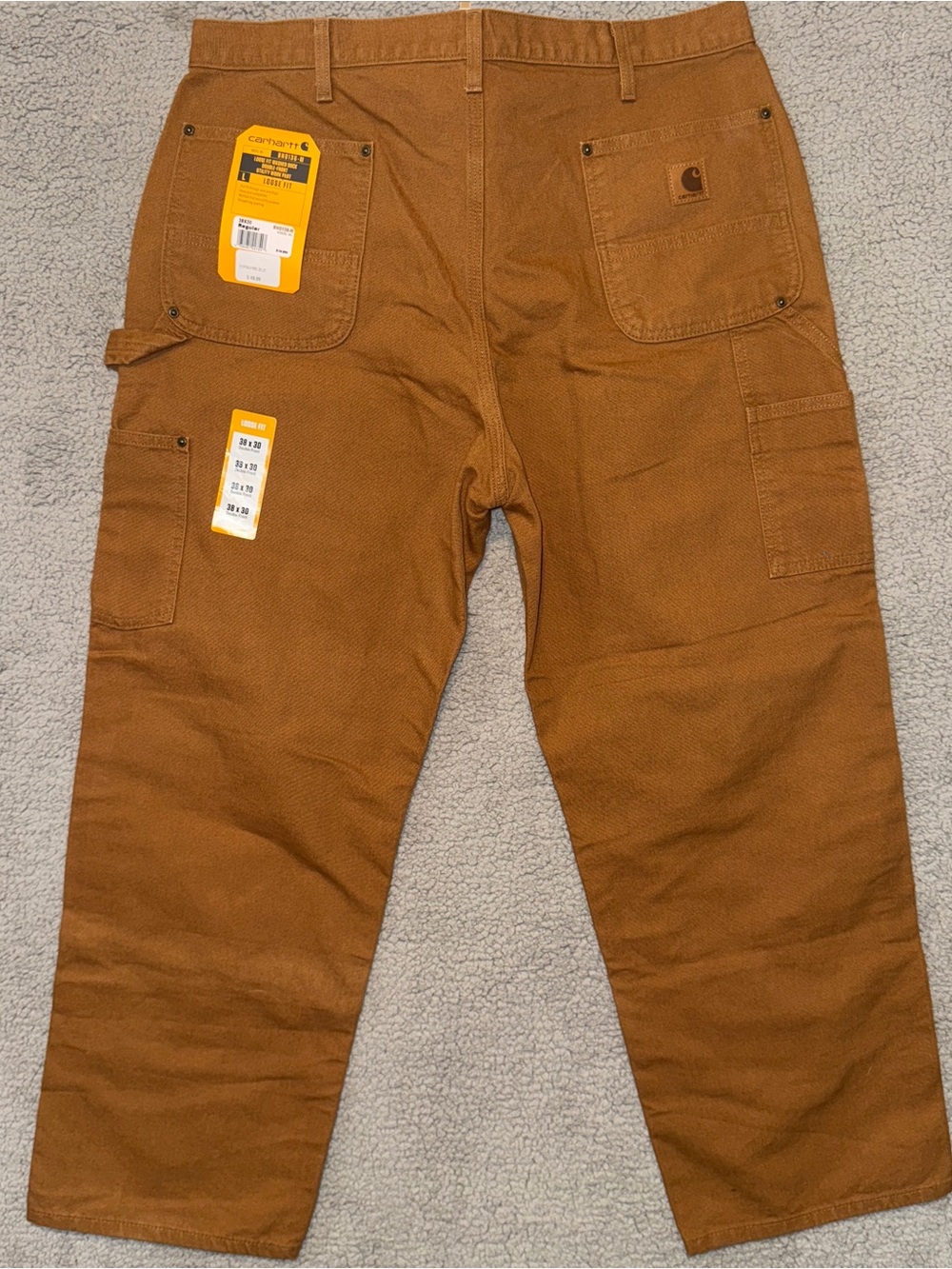 Carhartt Utility Pants 38x30 Loose Straight Washed Duck Double-Front BN0136M